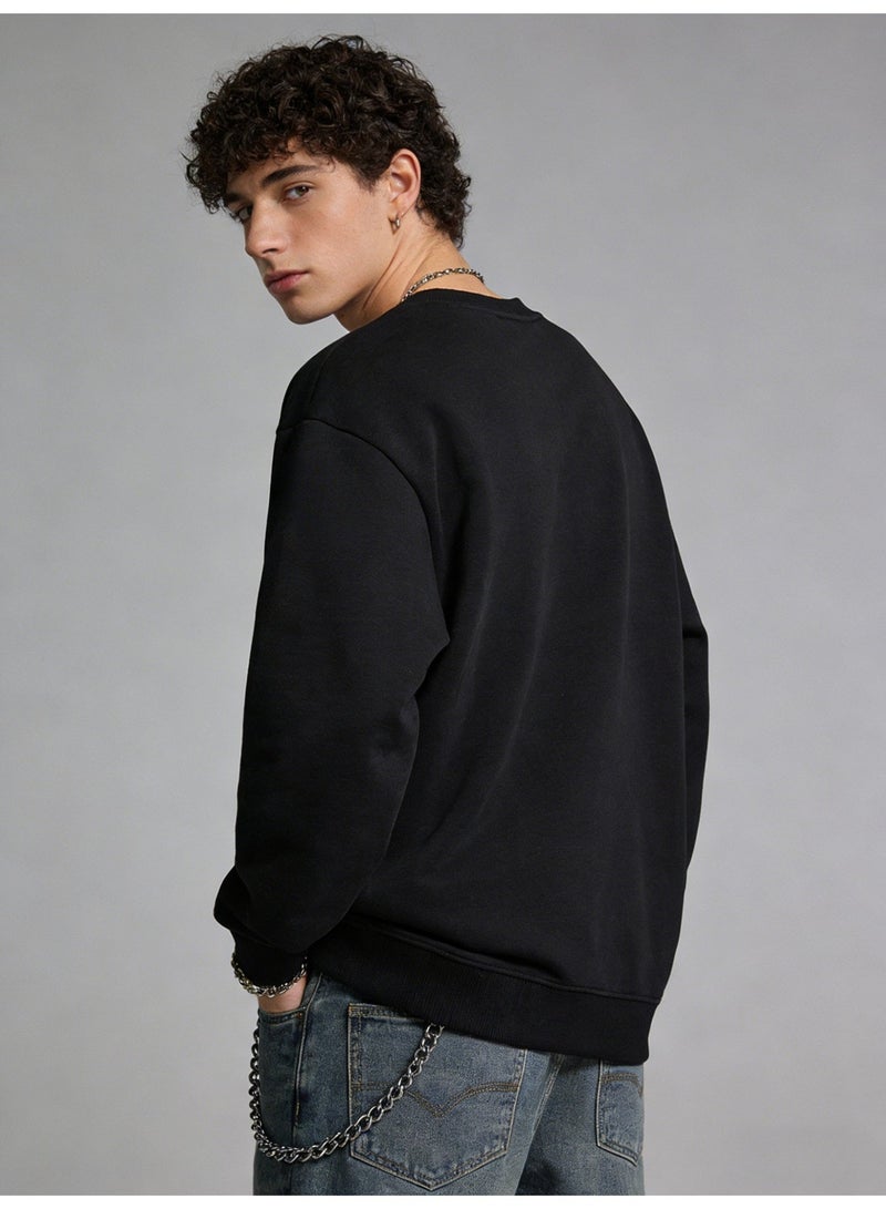 THE NORTH FACE 2026 The North Face gold Logo unisex round neck shirt, high-grade cotton blended loose pullover, ribbed cuffs, outdoor casual street wear for men and women. - Image 2